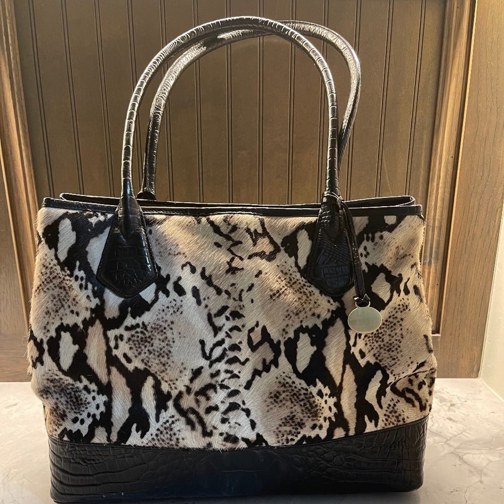 BRAHMIN CALFSKIN SHOULDER BAG